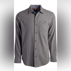Timberland Pro Dark Gray Casual Button Down Woodfort Mid Long Sleeve Shirt